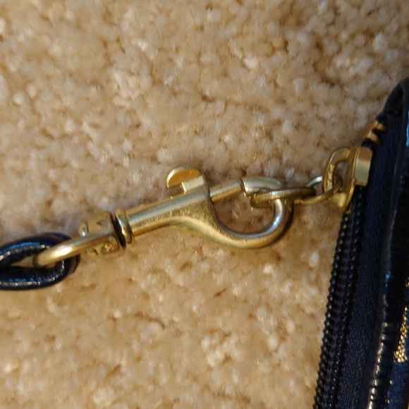 Coach Navy and gold wristlet - Picture 3 of 6